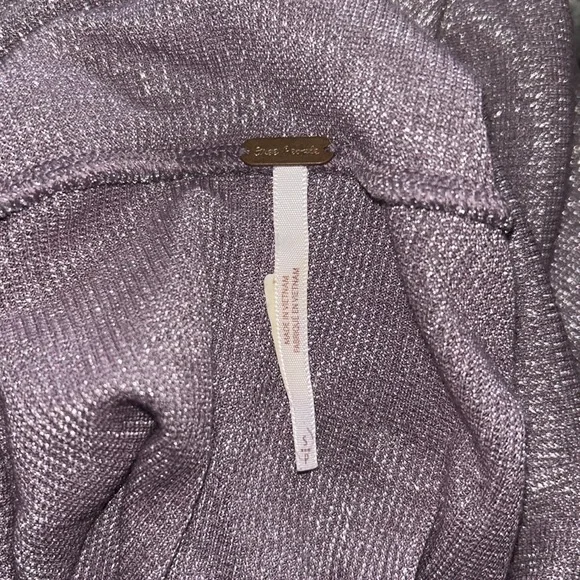 Free People Cowl Neck Shimmering Purple Long Sleeve Blouse size Small - Picture 7 of 14